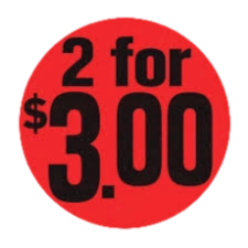 2 for 3.00$