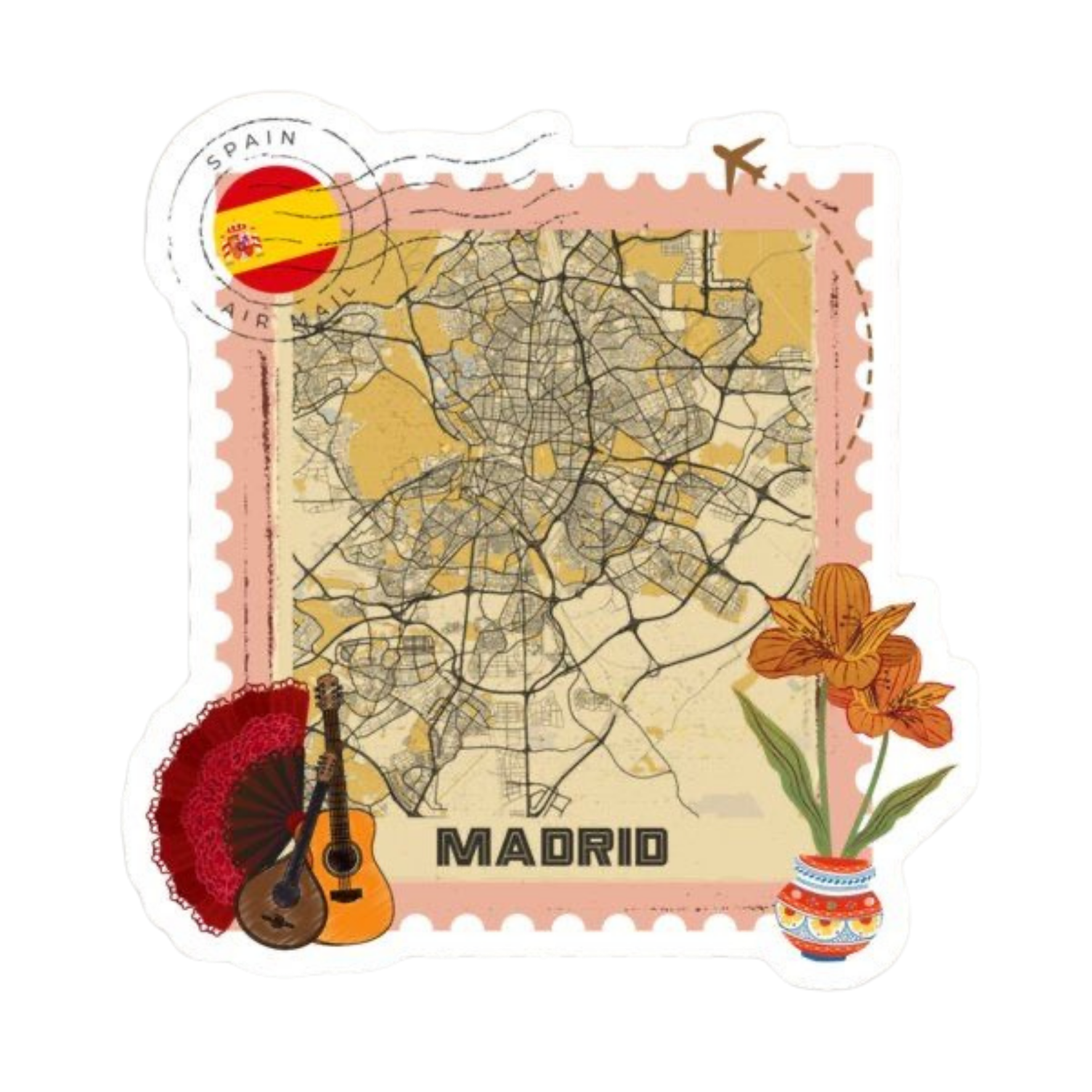 Madrid Map Sticker